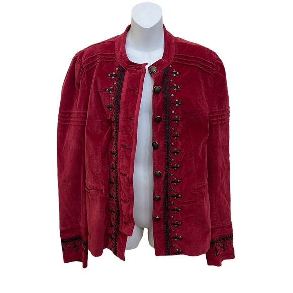 FREE PEOPLE Maven Studded and Embroidered Velvet Jacket Large - Picture 9 of 11